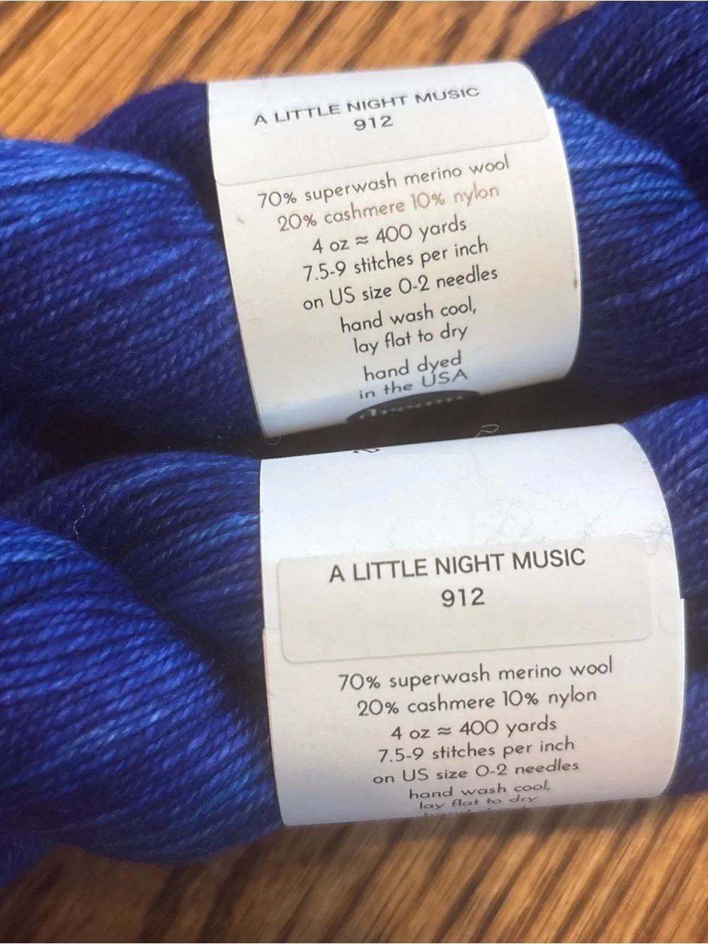 Dream in Color Smooshy Cashmere Yarn Deep Rich Blue Fingering Tonal Knitting NWT